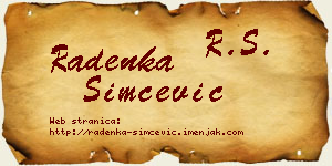 Radenka Simčević vizit kartica